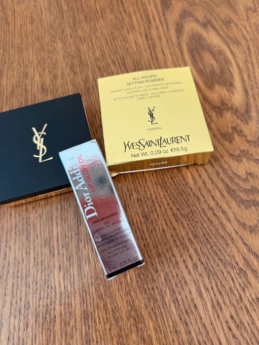 Ysl сетинг пудра + Dior lip glow oil