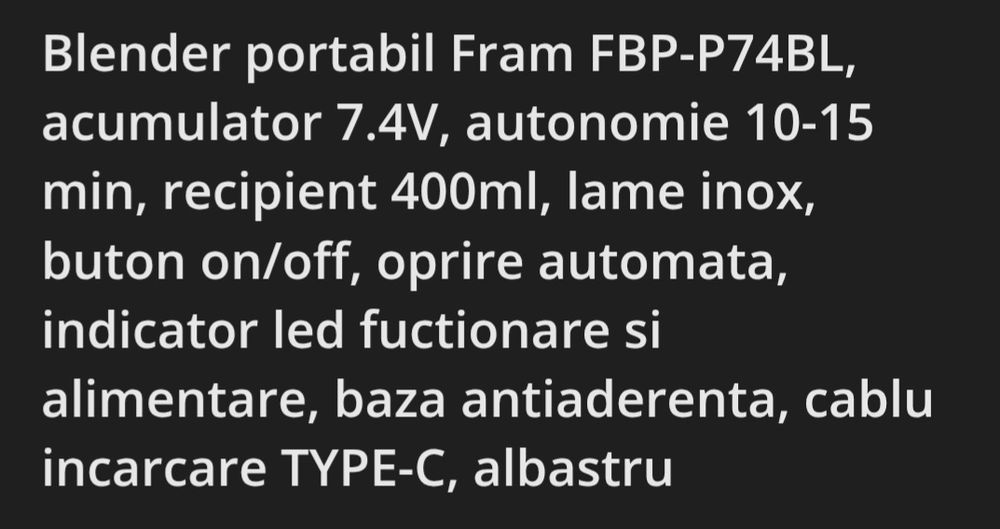 Blender portabil Fram