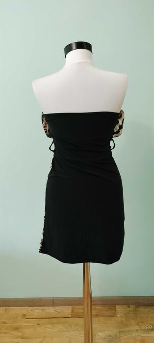 Официална къса рокля с пайети/камъни