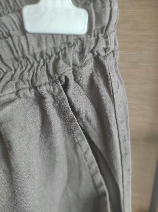 Дамски панталон ленен кафяв