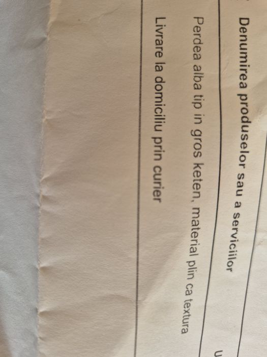 Perdea alba cu insertii in