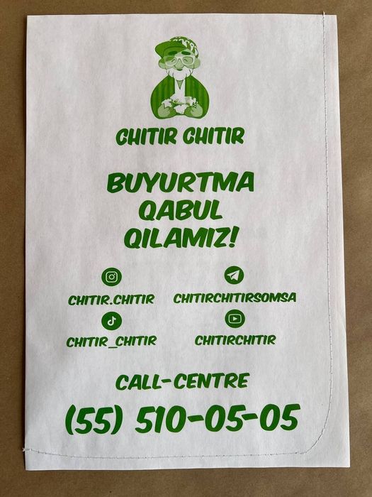 Somsa gumma uchun qogʻoz paket