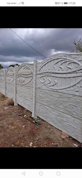 Vand gard beton simplu si cu model