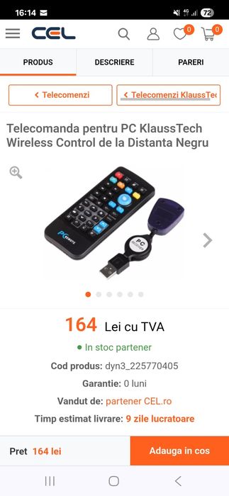 Vând telecomandă calculator