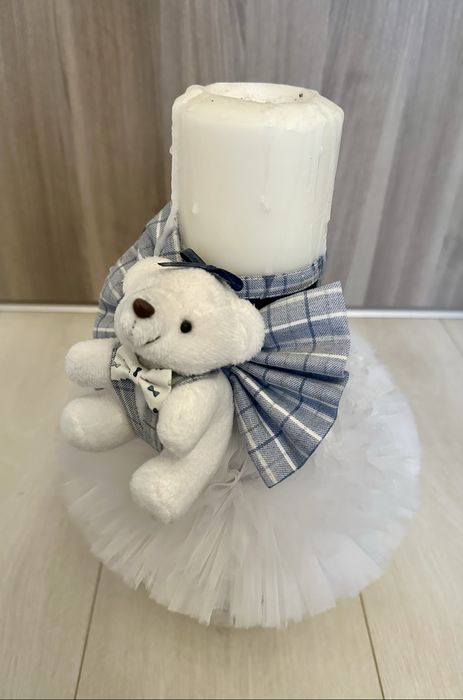 Lumânare botez băieței, Anne Bebe, folosită puțin