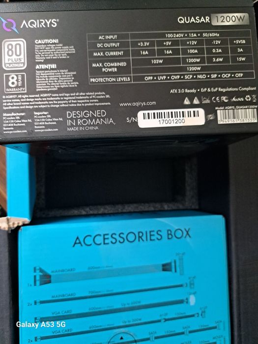 Aqirys Quasar sursa PC 1200W platinum 80+