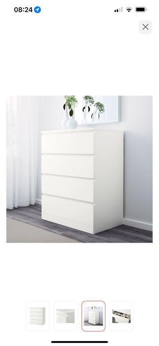 Комод IKEA Мальм, 80x48x100 см, белый