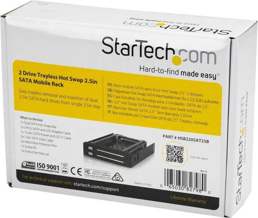 SIGILAT NOU rack dublu Startech 2 x SSD/HDD 2.5in SATA