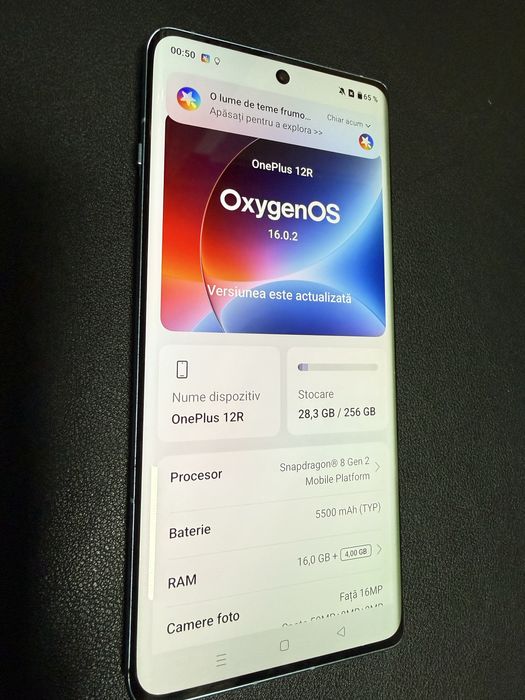 Telefon mobil OnePlus 12R, Dual SIM, 16GB RAM, 256GB, 5G, Iron Gray