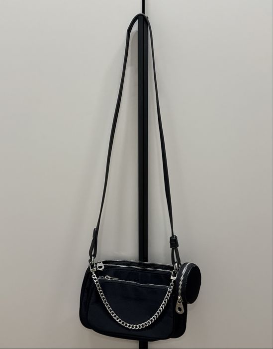 Черная сумка двойная из нейлона