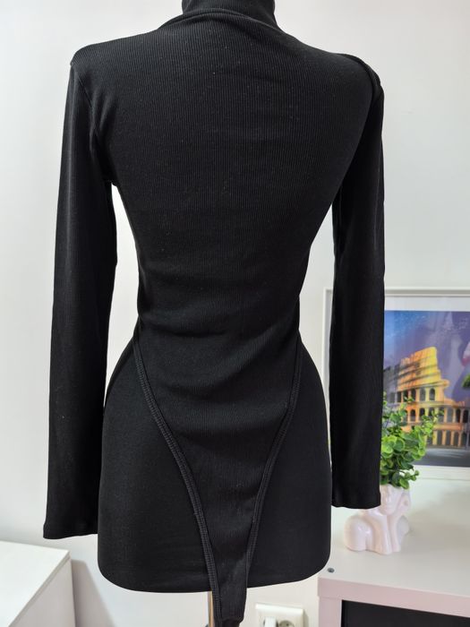 Body high-leg, reiat, cu fermoar, Zara, M