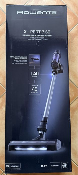 Aspirator vertical Rowenta X-Pert 7.60 RH6A35WO, 140W, autonomie pana la 45 minute, filtrare 99%, recipient de praf 0.44L, perie cu LED,
