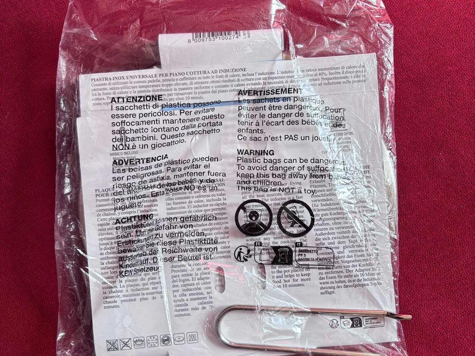 Dispozitiv plita, adaptor pentru plite cu inductie, Inox, Argintiu