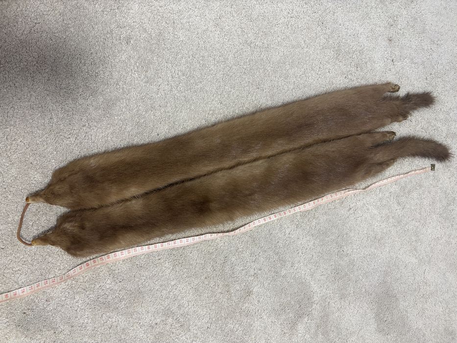 pereche de blana naturala de nurca maro