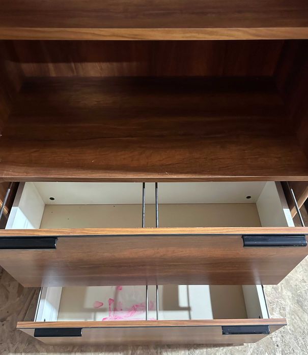 Mic Dulap cu rafturi si sertare; Corp de biblioteca cu polite