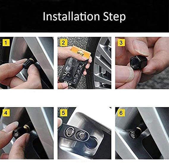 Капачки за вентили на гуми 4бр. с Ключодържател Ключ за стягане Металн