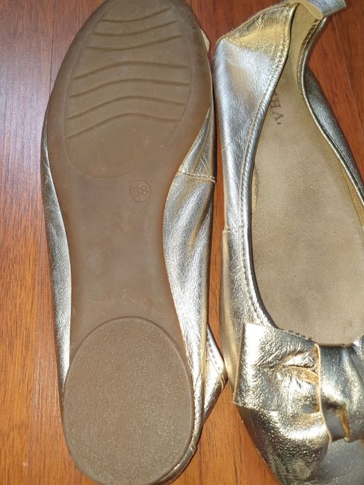 Vand balerini aurii din piele naturala Dasha 38