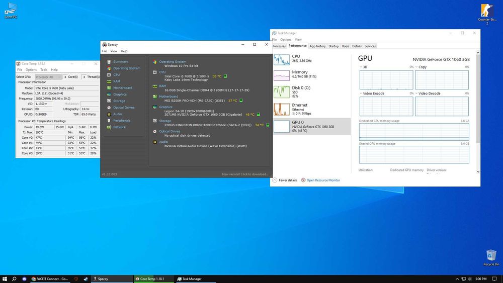 Calculator I5 7600 3.5GHz, placa video GTX 1060 3gb