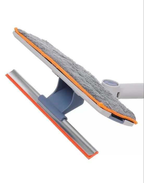 Швабра-окномойка плоская, микрофибра, резина, 148х30 см