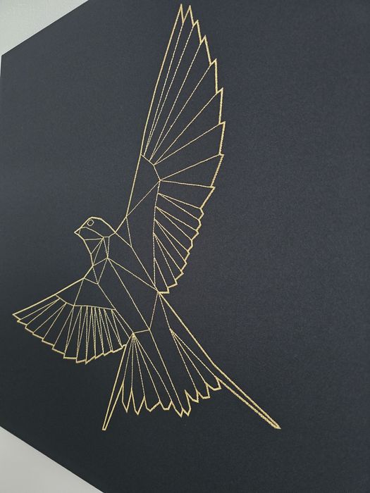 Tablou panza, 57x 57 cm, negru / auriu