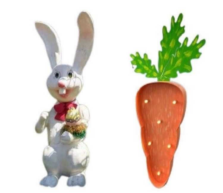 Iepure gigant de exterior 2 m, iluminat festiv Paste, figurine Paste