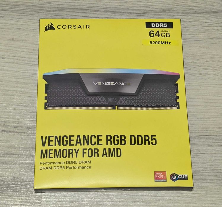 Memorie RAM Corsair Vengeance RGB 64GB (2x32GB) DDR5 5200MHz CL40