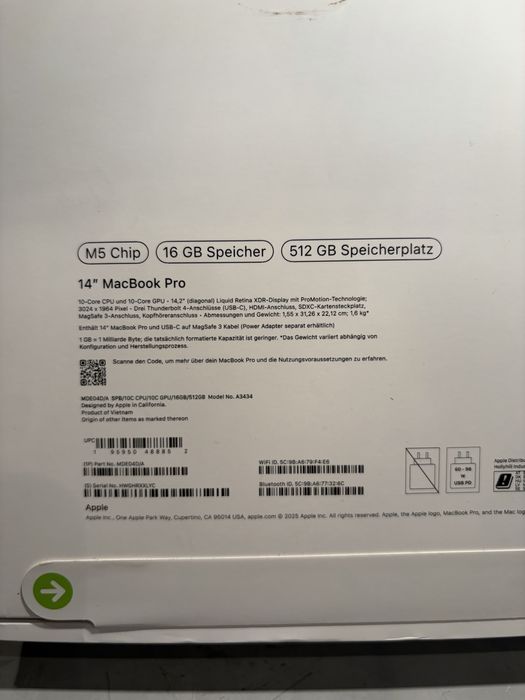 ЧИСТО НОВ! Macbook Pro M5 14" Space Black, 16/512 GB + гаранция