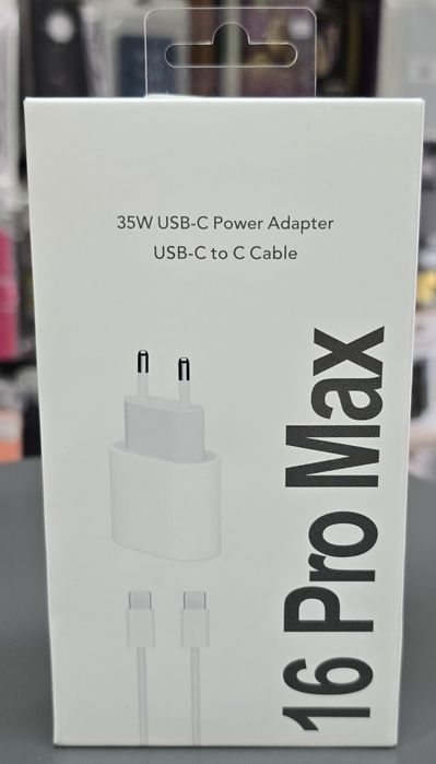 Бързо зарядно за iPhone 17 Pro Max 35W адаптер и кабел за зареждане