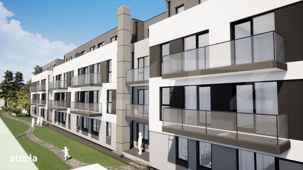 Apartament cu 3 camere, 2 bai, 77,35 mp, semifinisat, TVA inclus, zona