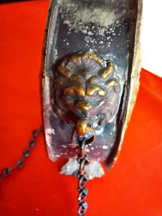 19Век Стара Бронзова Барутница,Барутник Свети Георги