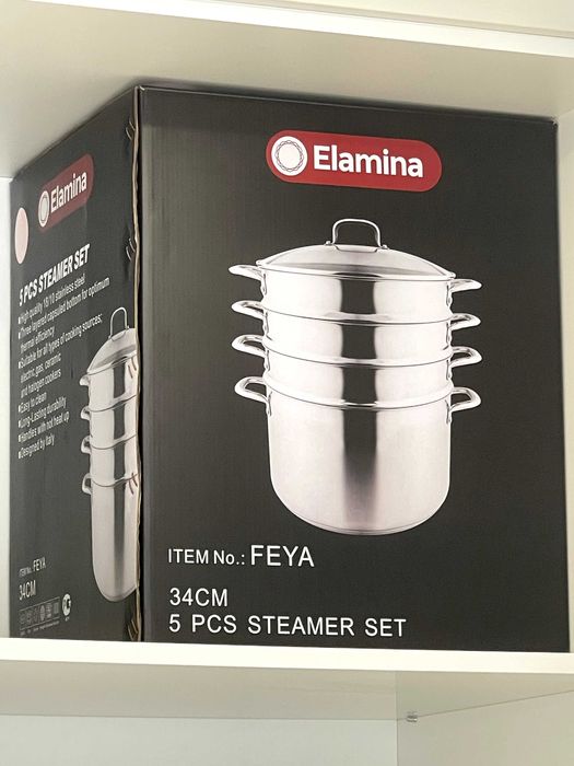 Мантоварка Elamina Feya (18 л, 4 яруса, нержавейка) 34см