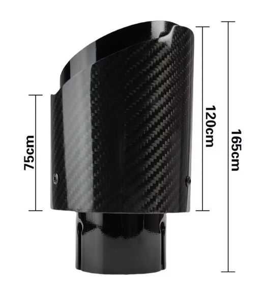 Спортен накрайник карбонов единичен 63 мм вход 114 мм изход