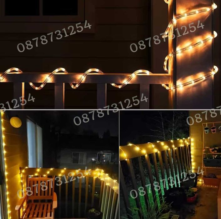 Силиконов Маркуч 20м. Топла Светлина за Коледна Украса Водоустойчив