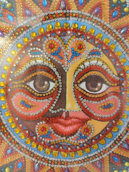 Tablou Diamond Painting Handmade, Soarele Vieții, Înrămat, 42 x 30 cm - PRET REDUS