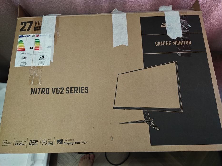 Монитор 27 дюймов, 165гц, Acer nitro vg272, 1920x1080