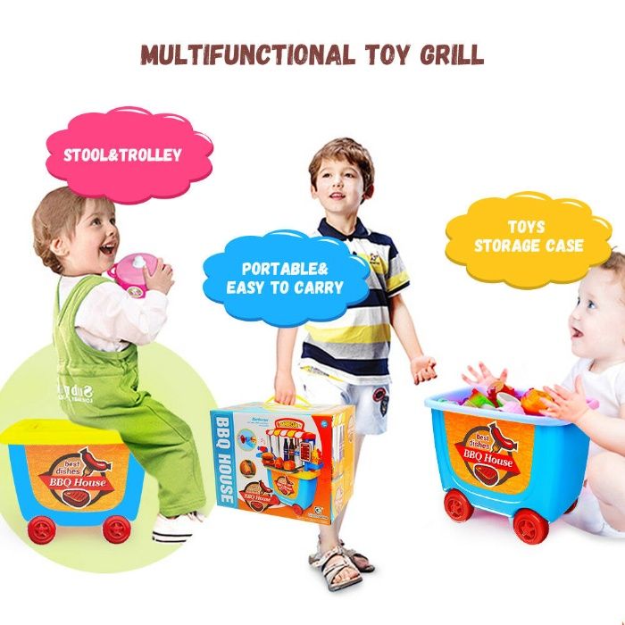 Детска количка за игра ФАСТ Фуд в комплект с аксесоари