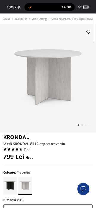 Masa dining aspect travertin