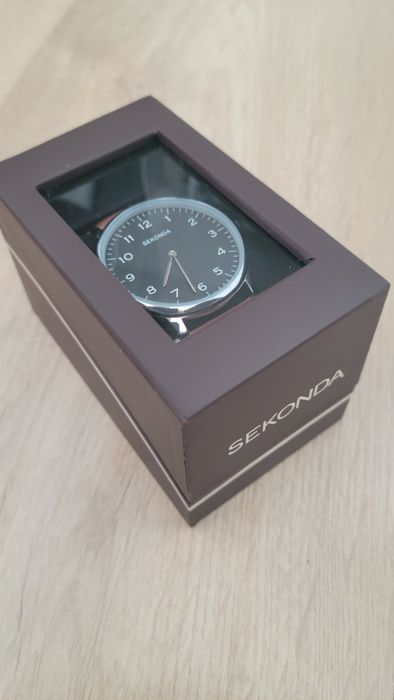 Ceas Sekonda Black Dial Brown Strap