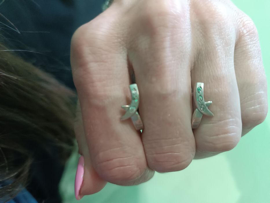 Сребърни дамски обеци