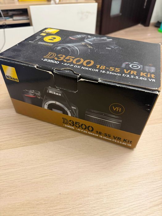 DSLR NIKON D3500 KIT FULL BOX Obiectiv NIKKOR AF-P 18-55mm f/3.5-