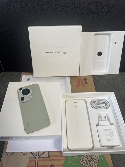 КАТО НОВ 512GB Huawei Pura 70 Ultra А1 Гаранция 2026г. Green