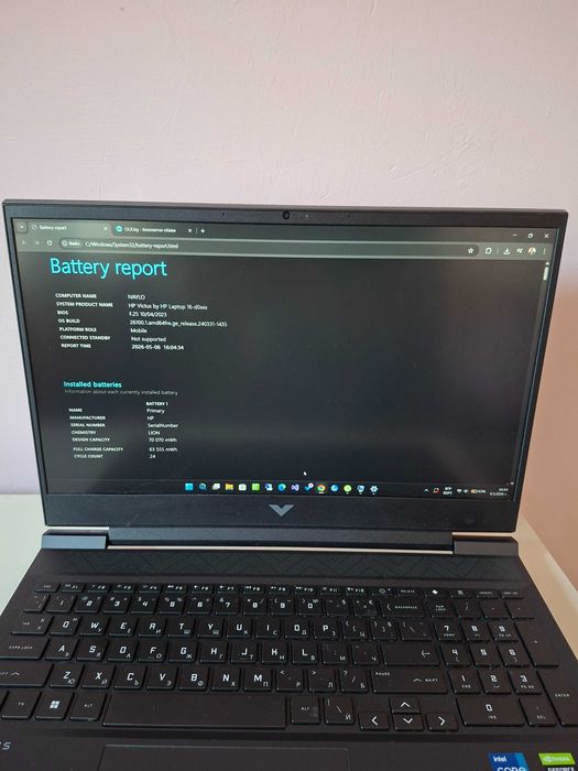 Gaming лаптоп HP Victus 16 – i7 / RTX 3050 / 16GB RAM – Отлично състояние