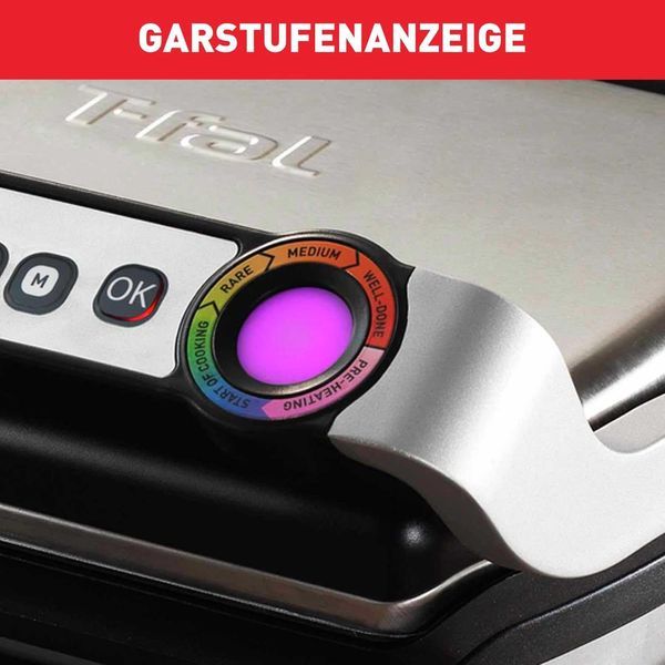 Нов Контактен Грил Скара Tefal Optigrill GC705D , 2 години Гаранция, 2000W, Сребрист