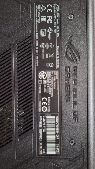 Laptop gaming Asus Rog GL553V