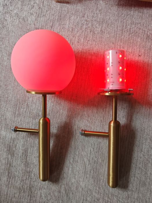 Безжични  стенни златист аплицу 2 бр.RGB с, презареждаща батерия