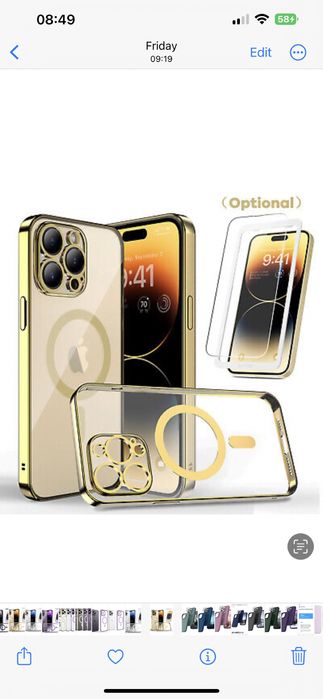 Husa Magsafe Lucioasa si Folie Sticla Armour Iphone 14/15/16/PRO/MAX/PLUS