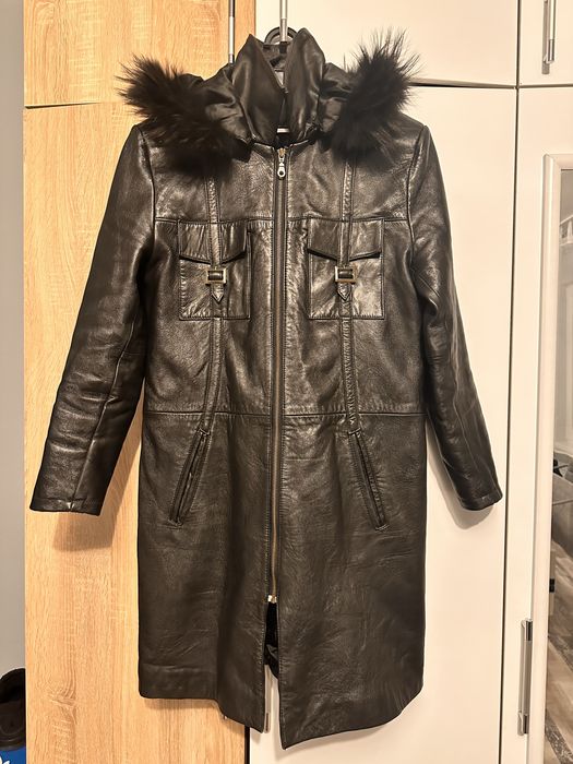 Палто естествена телешка кожа