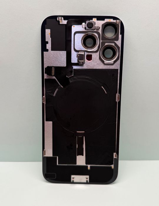 Sticla capac carcasa spate compatibila iPhone 16 Pro Max Silver Alb