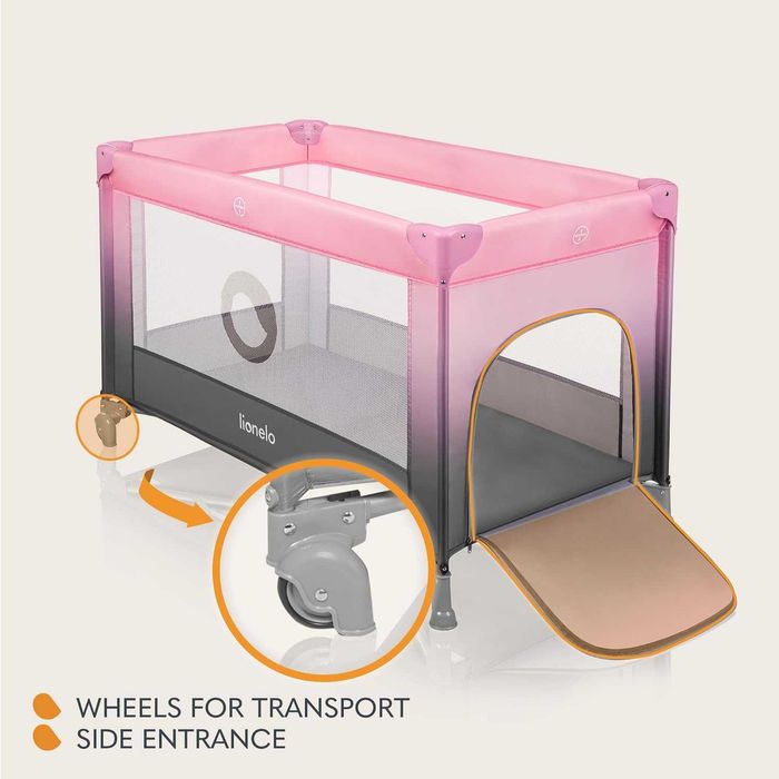 Patut pliant, Lionelo, Stefi,120x60 cm , Roz Ombre