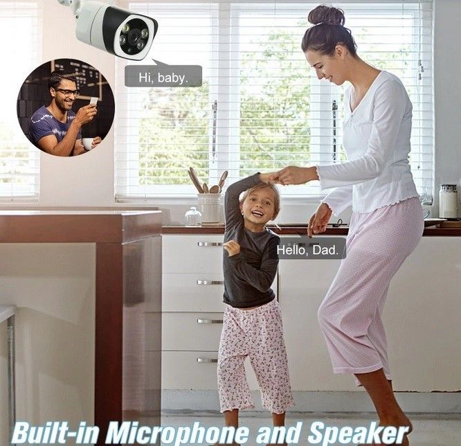 Camera de supraveghere wireless de exterior cu card, 2MP, 1080P, 2 ant